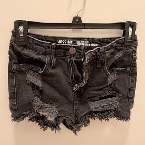 Faded Black Distressed Shorts